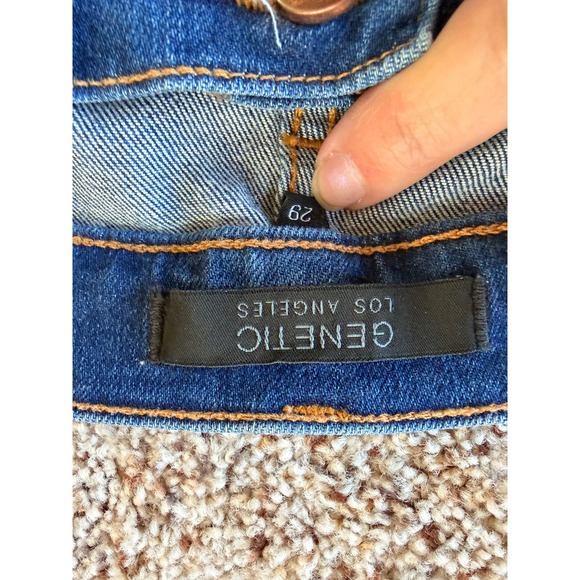 Genetic Los Angeles Hepburn High Rise Cropped Flare Jeans Medium Wash Raw Hem 29 - Picture 4 of 9